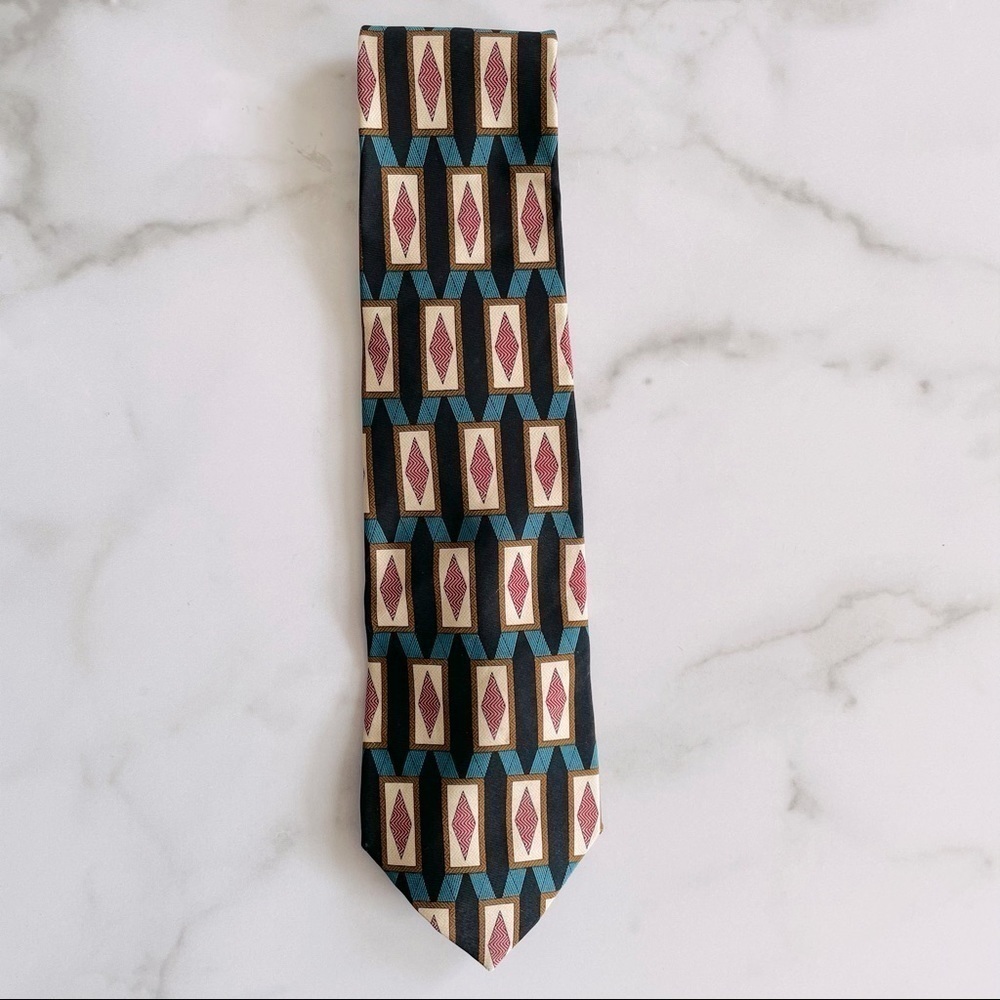 Vintage Christian Dior Cravate Graphic Wide Tie- Multicolored